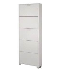 SCARPIERA BIANCO FIAMMATO CON 5 ANTE, 70X190X18 CM